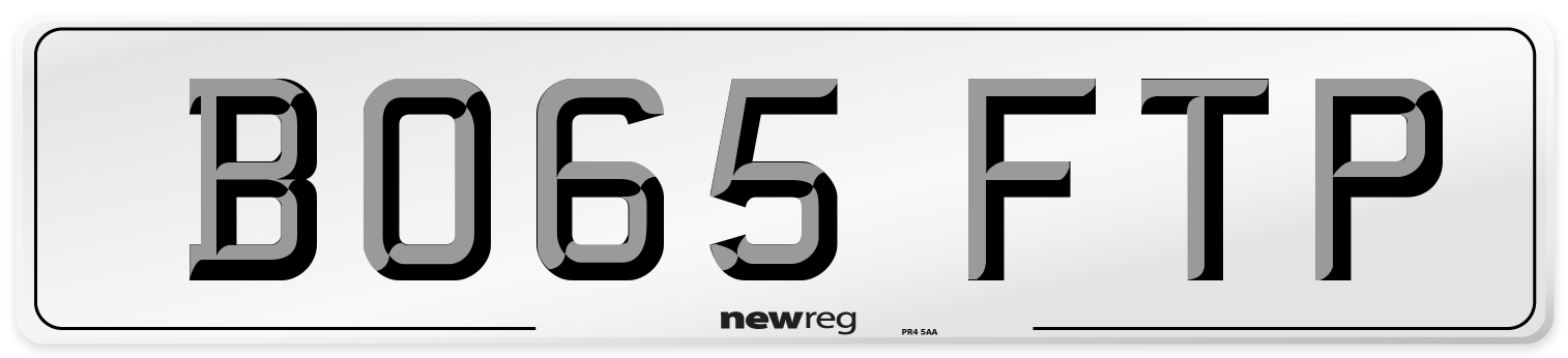 BO65 FTP Number Plate from New Reg